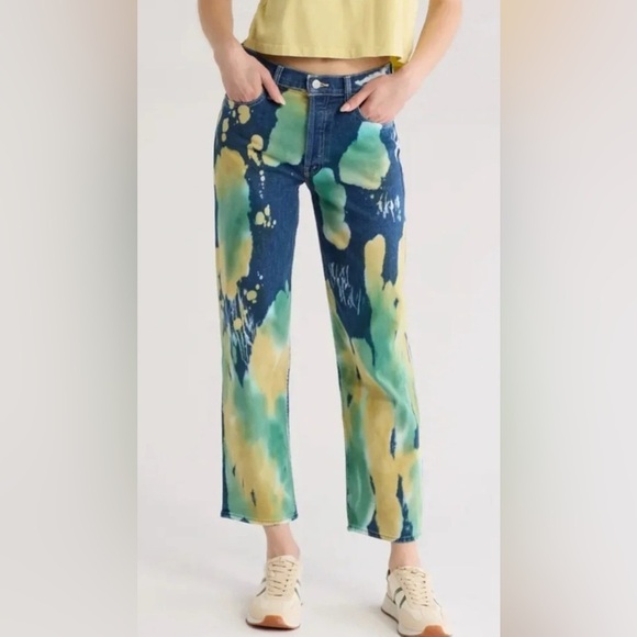 MOTHER SUPERIOR The Thrasher Flood Jeans Lava Lamp BLUE/GREEN/YELLOW Size 26 NEW - Picture 9 of 11